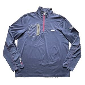 RLX Ralph Lauren Pullover Mens Large Navy Tour Reserve Lake Keowee 1/4 Zip Golf